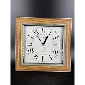 Bulova Faux Wood Square Wall Clock Collection Working